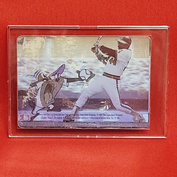 Upper Deck Comic Ball Cards Looney Tunes Reggie Jackson Tasmanian Devil Hologram - Picture 11 of 11